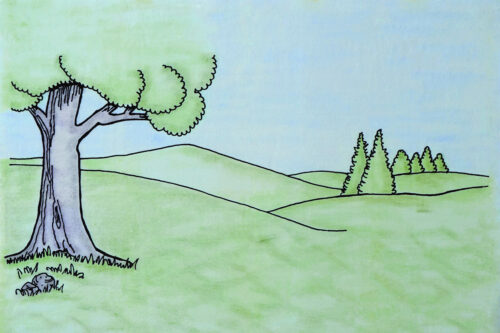 Plain with Tree - Felt Background (Full Color) - Image 2