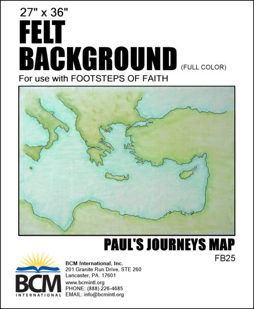 Paul’s Journeys Map - Felt Background (Full Color)