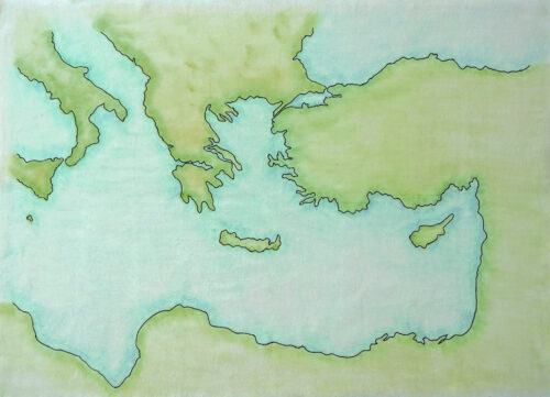 Paul’s Journeys Map - Felt Background (Full Color) - Image 2
