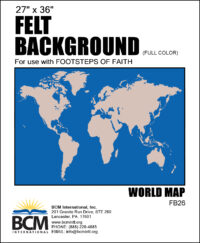 World Map - Felt Background (Full Color)