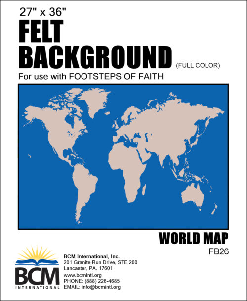 World Map - Felt Background (Full Color)