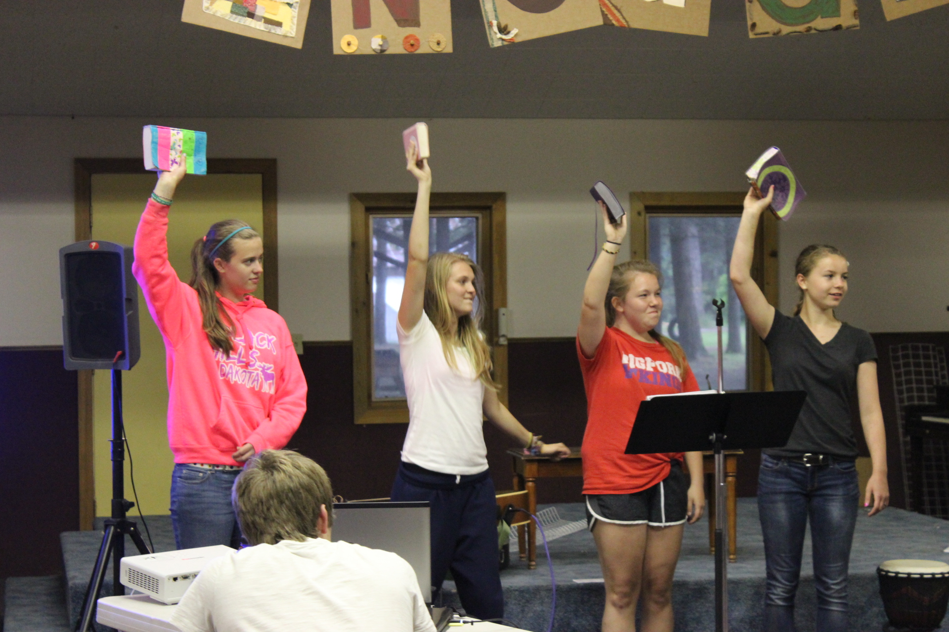 Sword drills during chapel time