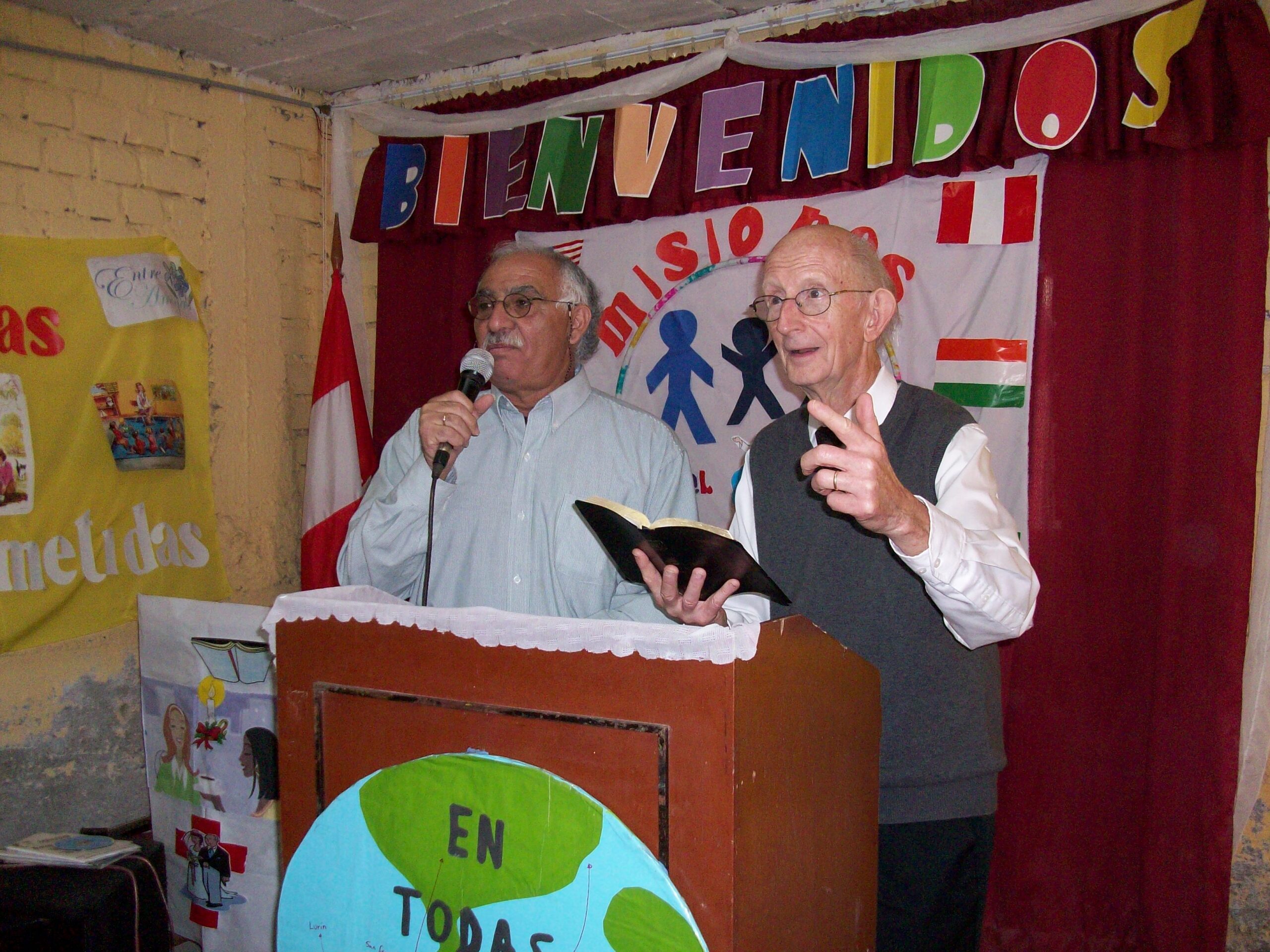 2009 Dave preaching in church in Peru