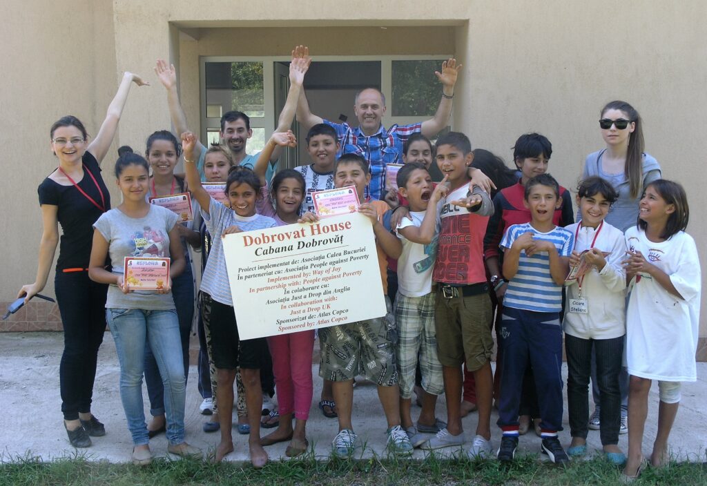 Dobrovat House orphanage children and staff with Daniel Rusu back center