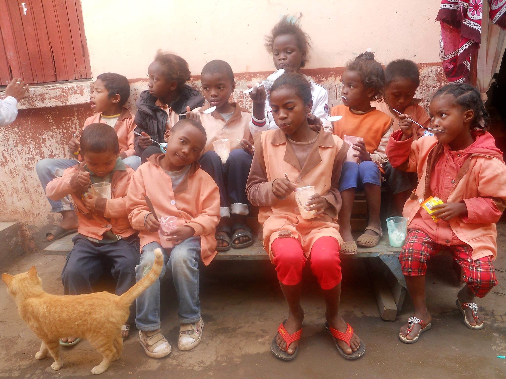 Hungry Madagascar children appreciate Bible Club Snack Time