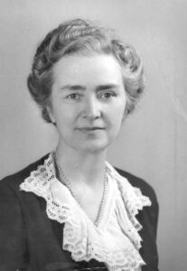 Bessie Traber Bessie Traber with lace collar and pearls