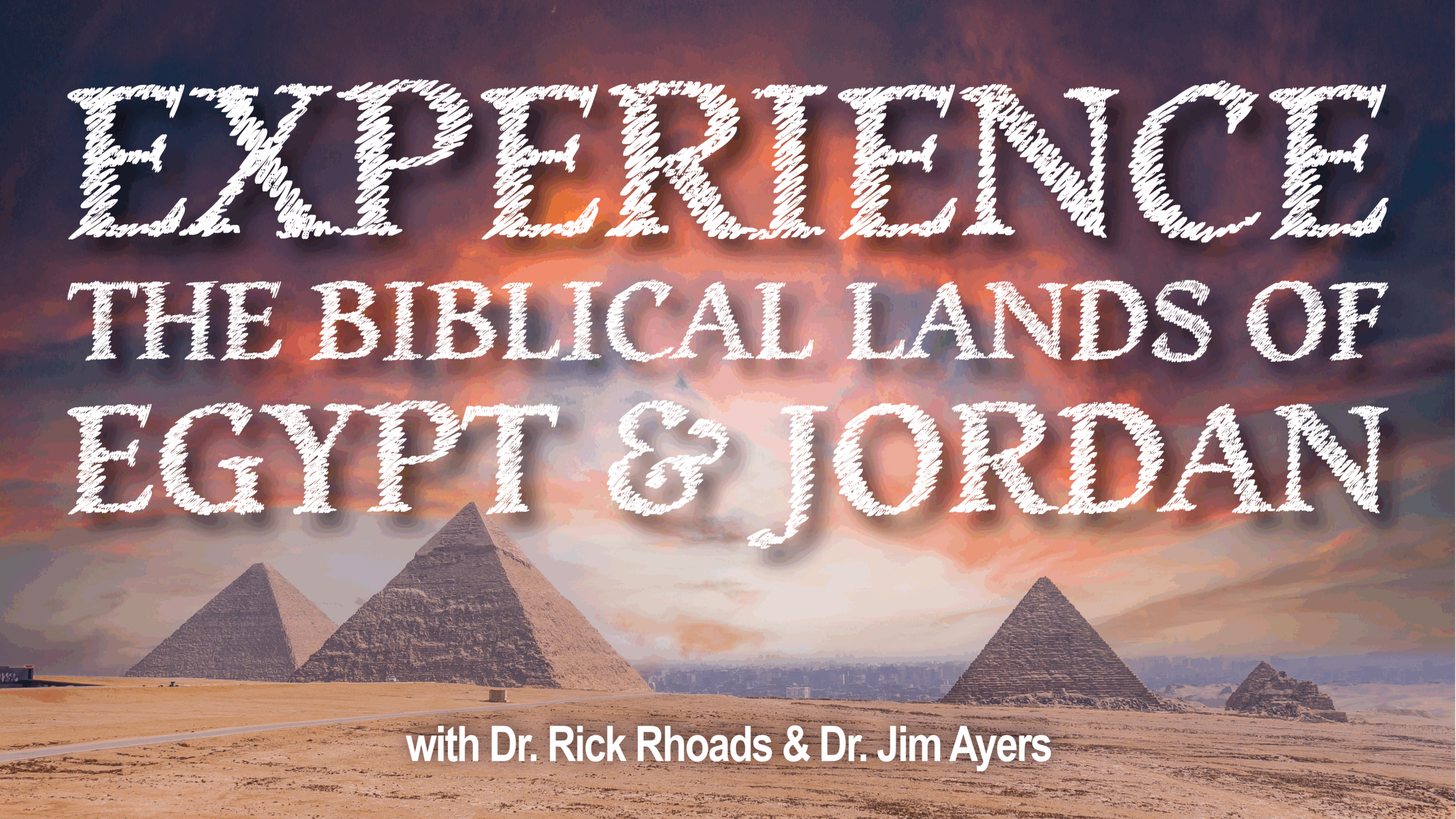 "Experience Egypt & Jordan" with pyramid image in background