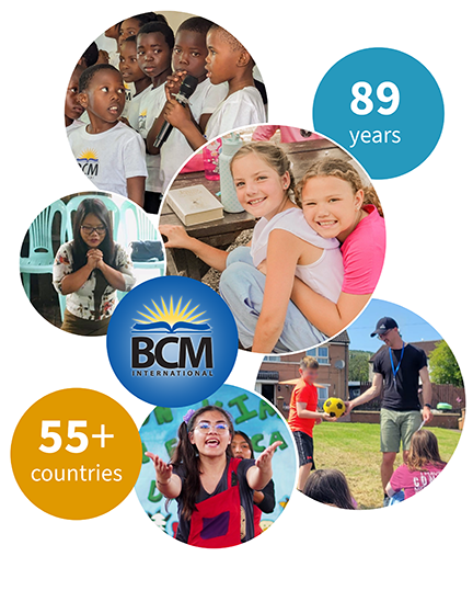 Circles Web Graphic Impact Children from different continents in a compilation of photos