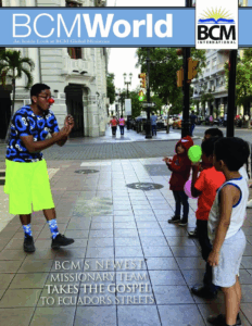 Street performer engages children